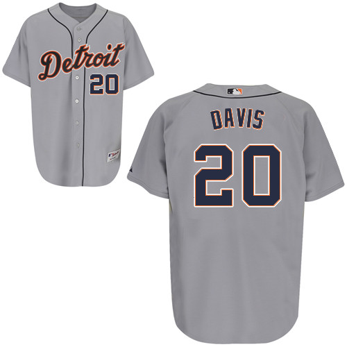 Rajai Davis #20 mlb Jersey-Detroit Tigers Women's Authentic Road Gray Cool Base Baseball Jersey